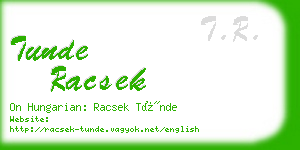 tunde racsek business card